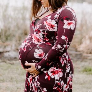 Motherhood Maternity Long Sleeve Maxi Dress